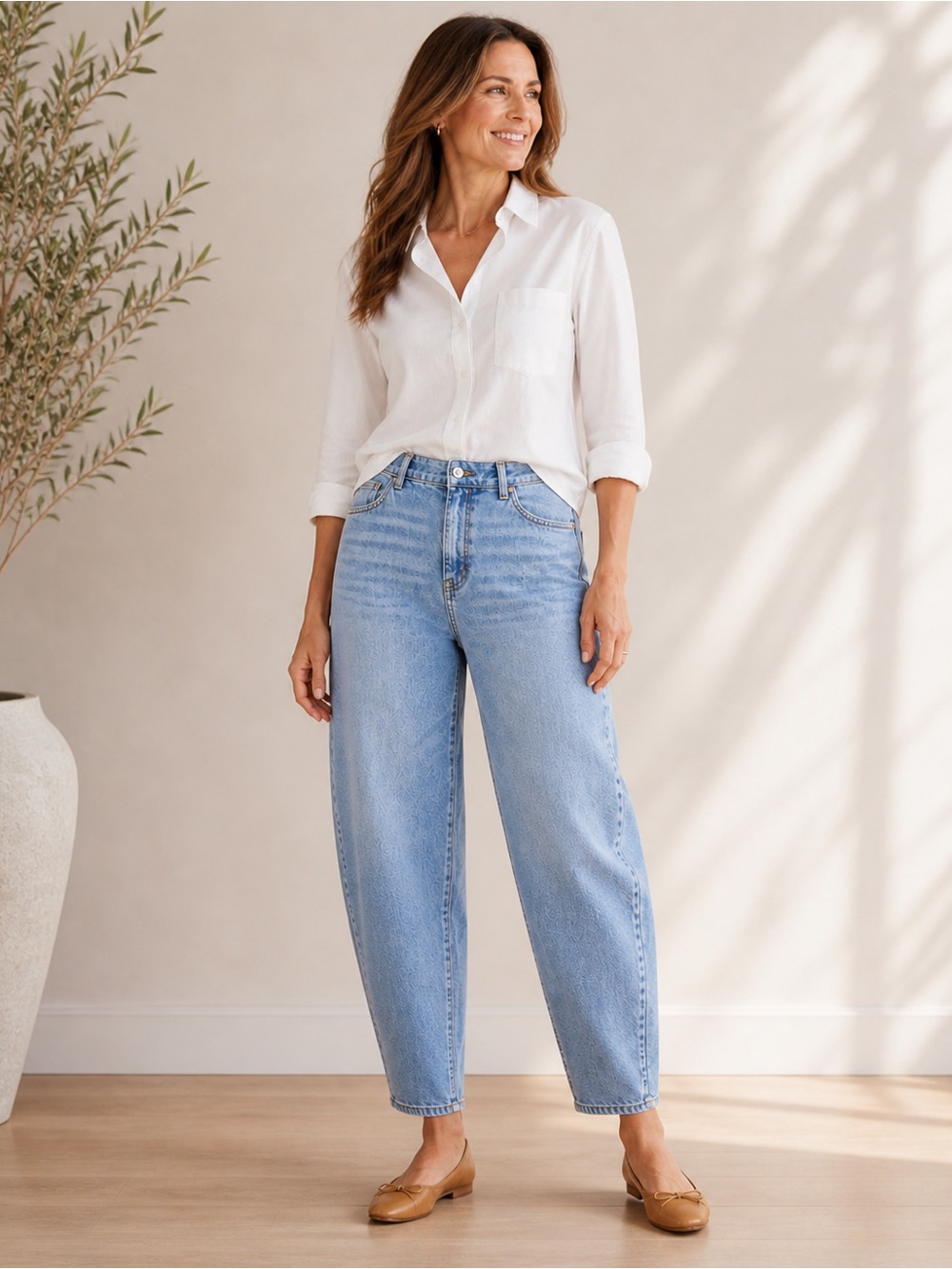 Talbots Light Blue Denim Jeans with Contrast Gold Stitching